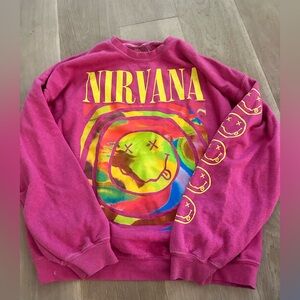 Hot pink Nirvana crew neck